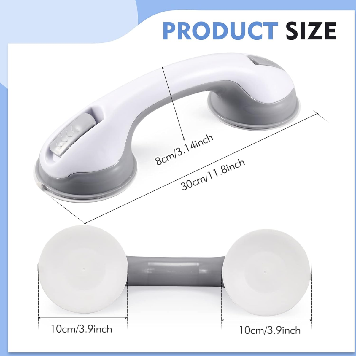 2 Pcs Shower Handle Grab Bars